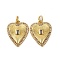 Brass Micro Pave Cubic Zirconia Pendants, Heart, Long-Lasting Plated, Cadmium Free & Lead Free, Rack Plating, with Jump Ring, Real 18K Gold Plated, 19x14.5x3mm, Hole: 3.5mm