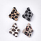 Faux Mohair Big Pendants, with Aluminum Bottom, Polygon, Platinum, Mixed Color, 52x34x8mm, Hole: 1.5mm