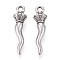 304 Stainless Steel Pendants, Horn of Plenty/Italian Horn Cornicello Charms, Anti-Tarnish, Stainless Steel Color, 29.5x8x8mm, Hole: 2.2mm