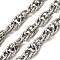 304 Stainless Steel Rope Chains, Unwelded, with Spool, Stainless Steel Color, 11.5x8.5x1.6mm