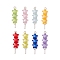 Acrylic & Glass Pendants, with 304 Stainless Steel Findngs, Star, Golden, 41.5~42x11x7mm, Hole: 4x3.5mm