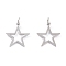 Rack Plating Brass Pendants, Long-Lasting Plated, Hollow, Star, Real Platinum Plated, 21x19x1mm, Hole: 5mm, Jump Ring: 7x1mm