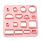 ABS Plastic Cookie Cutters, Round/Square/Rectangle, Pink, 100x100mm