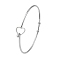 Stainless Steel Hollow Out Heart Bangle, Cocktail Wire Wrap Bangle for Women, Stainless Steel Color, Inner Diameter: 2-3/8 inch(6cm)