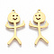 Ion Plating(IP) 201 Stainless Steel Pendants, Human Charm, Real 18K Gold Plated, 32.5x17x1.5mm, Hole: 1.4mm