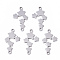 Tarnish Resistant 201 Stainless Steel Links Connectors, Laser Cut, Star, Stainless Steel Color, 21x12x1mm, Hole: 1.4mm