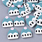 Handmade Polymer Clay Cabochons, Castle, Dark Turquoise, 10~12x9~10x1.5~2mm, about 4345pcs/1000g