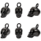 6Pcs Retro 304 Stainless Steel Pendants, Skull Charm, Black, 20.5x9.5x13.5mm, Hole: 3mm
