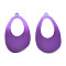 Spray Painted Iron Big Pendants, Teardrop, Purple, 50x29x6.5mm, Hole: 1.6mm