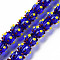 Transparent Handmade Bumpy Lampwork Beads Strands, Pumpkin, Blue, 9.5~10.5x12.5~13.5mm, Hole: 2mm, about 50pcs/strand, 20.08 inch(51cm)