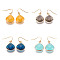 Brass Dangle Earrings, with Glass, Drop, Golden, Mixed Color, 31mm, Pin: 0.7mm