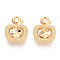 Brass Charms, Long-Lasting Plated, Nickel Free, Real 18K Gold Plated, Apple, 12x9.5x3mm, Hole: 1.4mm