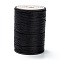 Round Waxed Polyester Thread String, Micro Macrame Cord, Twisted Cord, for Leather Sewing Stitching, Black, 0.65mm, about 87.48 yards(80m)/roll