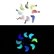 Synthetic Luminous Stone Pendants, Glow in the Dark Moon Charms with Stainless Steel Color Tone Stainless Steel Snap on Bails, Mixed Color, 22.5x14.5x8mm, Hole: 7x3.5mm