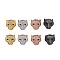 Rack Plating Brass Micro Pave Cubic Zirconia Leopard Hollow Beads, Cadmium Free & Lead Free, Mixed Color, 11x11x6mm, Hole: 2mm, 4 colors, 2pcs/color, 8pcs/box