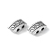 Tibetan Style Multi-Strand Links, Two Hole Carrier Beads, Rectangle, Cadmium Free & Nickel Free & Lead Free, Antique Silver, 5x10x4mm, Hole: 1.5mm