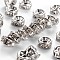 316 Surgical Stainless Steel Crystal Rhinestone Spacer Beads, Rondelle, Stainless Steel Color, 8x4mm, Hole: 2mm