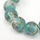 Круглой формы ручной работы Золотые пески ухабистой Lampwork бисер LAMP-L043-04-1