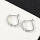 Серьги-кольца из латуни с прозрачным фианитом EJEW-Q016-15P-4