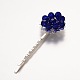 Латунные гальванические шпильки Bobby Pin в виде цветка из стеклянных бусин PHAR-JH00048-2