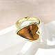 Кольца из натуральной латуни с сердцем и тигровым глазом RJEW-D304-01G-D-5