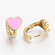 Серьги-кольца Huggie из латуни с эмалью EJEW-L231-61C-2
