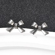 Серьги-гвоздики с бантом из нержавеющей стали 304 EJEW-Z136-01P