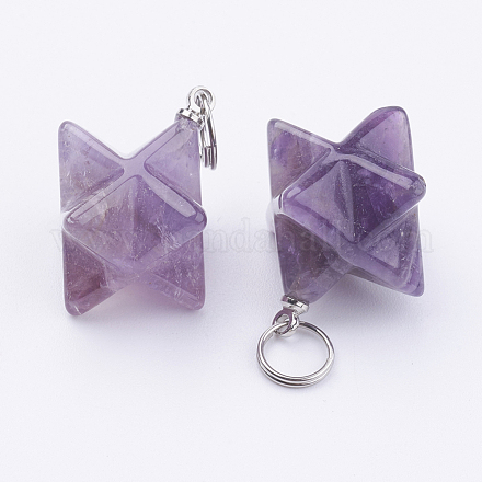 Подвески из натурального аметиста  X-G-E398-01B-1