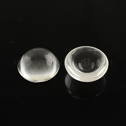 Прозрачный полукруглый стеклянные кабошоны GGLA-R027-20mm-1
