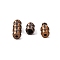 Brass Screw Clasps, Red Copper, 10x4mm, Hole: 1mm