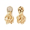 Eco-friendly Rack Plating Brass Micro Pave Cubic Zirconia Beads, Cadmium Free & Lead Free, Long-Lasting Plated, Octopus, Real 18K Gold Plated, 24.5x12x8mm, Hole: 1.2mm