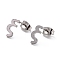 Tarnish Resistant 304 Stainless Steel Greek Alphabet Stud Earrings, Manual Polishing, Letter.X, 7~11x2~10x1.5mm, Pin: 0.8mm