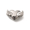 Anti-Tarnish 304 Stainless Steel Beads, Heart with Wing, Stainless Steel Color, 8x14.5x6mm, Hole: 2mm