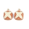 Brass Alloy Pendants, with Enamel, Rack Plating, Golden, Bread, 16x13x6.5mm, Hole: 1.5mm