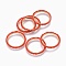 MIYUKI & TOHO Handmade Japanese Seed Beads, with 304 Stainless Steel Link Rings, Loom Pattern, Ring, Golden, Red, 22~23x1.7mm