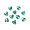 Faceted Glass Charms, Heart, Back Plated, Alice Blue, 14x14x7.5mm, Hole: 1.4mm