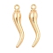 Rack Plating Alloy Pendant,  Pepper Charms, Golden, 30x6x6mm, Hole: 1.8mm