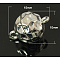 Brass Magnetic Clasps with Loops, Round, Platinum, 15x10mm, Hole: 0.5mm