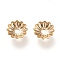 304 Stainless Steel Bead Caps, Multi-Petal, Flower, Real 18K Gold Plated, 5.5x5.5x1.2mm, Hole: 1.2mm