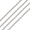 Iron Textured Cable Chains, Unwelded, with Spool, Platinum, 3x2x0.6mm, about 328.08 Feet(100m)/roll