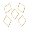 201 Stainless Steel Linking Rings, Rhombus, Golden, 26x16x1mm