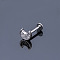 316L Surgical Stainless Steel Micro Pave Clear Cubic Zirconia Cartilage Earrings, Stainless Steel Color, Daily Ear Accessories, Moon, 10mm