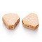 Spray Painted Wood Multi-Strand Links, with White Polka Dot Pattern, Triangle, BurlyWood, 18x21x9mm, Hole: 1.8mm