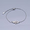Tarnish Resistant 201 Stainless Steel Link Bracelets, with Lobster Claw Clasps, Hamsa Hand, Stainless Steel Color, 6-3/4 inch~6-7/8 inch(17.2~17.3cm)
