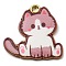 Printed Alloy Pendants, Golden, Cadmium Free & Nickel Free & Lead Free, Cat Shape Charms, Rosy Brown, 20x20x2mm, Hole: 1.6mm