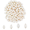 80Pcs 4 Styles Acrylic Imitation Pearl Pendants, with Iron Findings, Oval, Platinum, Mixed Color, 17~25x10~10.5x8~10mm, Hole: 2.5 mm, 20pcs/style