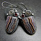 National Style Alloy Rhinestone Dangle Earrings, with Plastic, Nuggets, Medium Purple, 45mm
