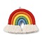 Polypropylene Pendants, with Alloy Findings, Rainbow, Red, 57~60x66~71x8~9mm, Hole: 5mm