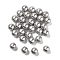 Shell Pearl Beads, Half Drilled Beads, Polished, Round, Silver, 14mm, Hole: 1.5mm