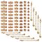 Long-Lasting Plated Brass Ribbon Crimp Ends and Chain Extender, Real 18K Gold Plated, 70pcs/box